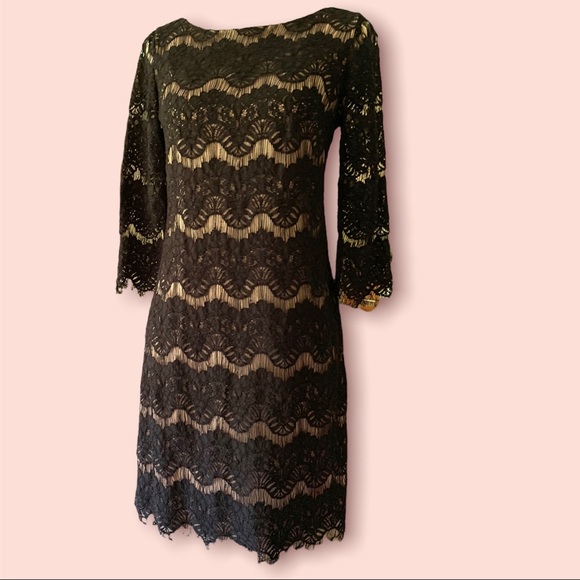 Jessica Howard Black Lace Mini Cocktail Dress 6 - Picture 6 of 8